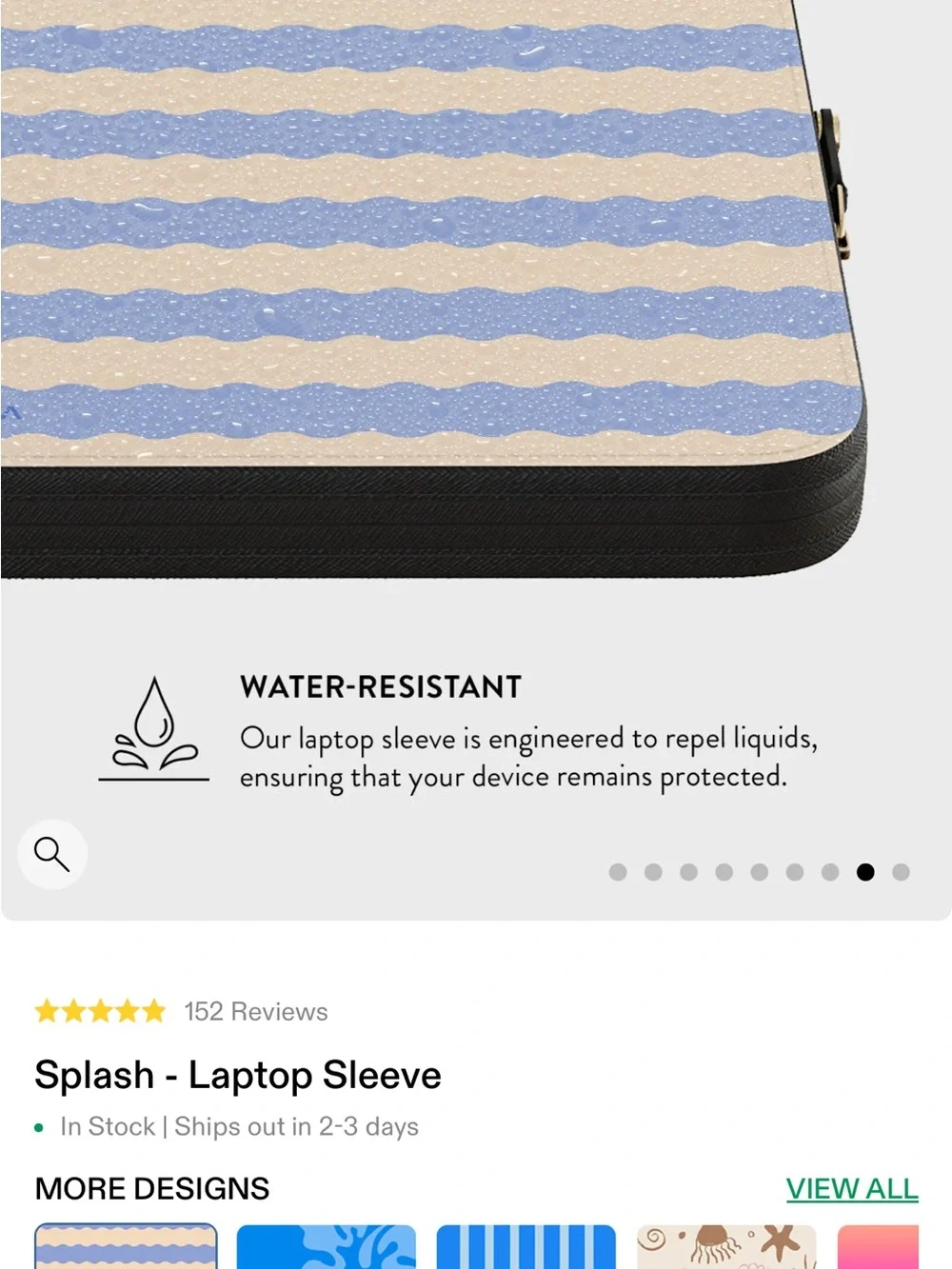 Incase Blue and Cream Striped Laptop Sleeve